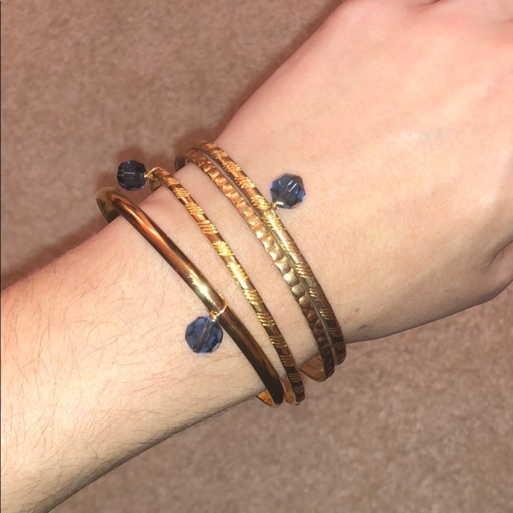 Stackable gold bracelets